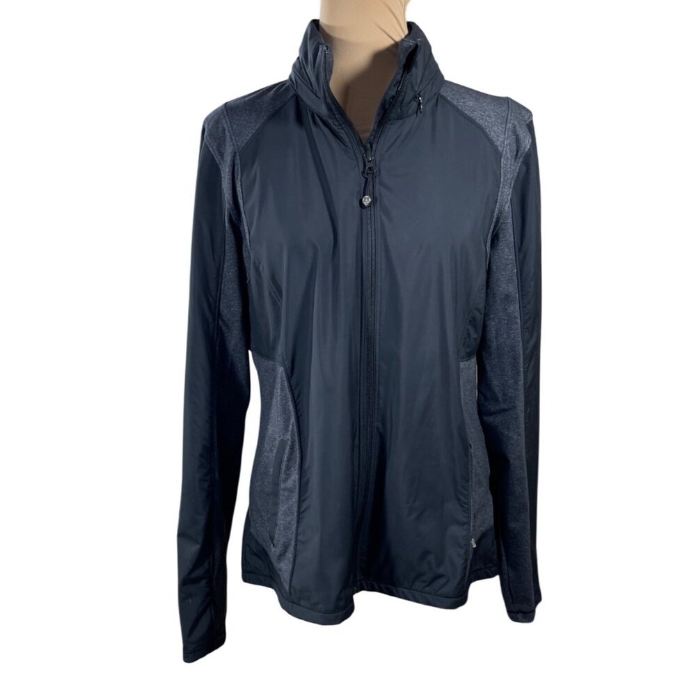 Kirkland Women's Athletic Jacket Running Charcoal L Large Hood Full Zip